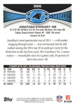 2012 Topps - Gold #386 Jonathan Stewart Back