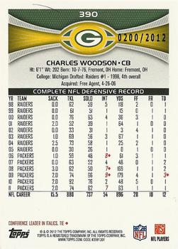 2012 Topps - Gold #390 Charles Woodson Back