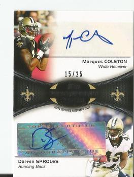 2012 Topps - Paramount Pairs Autographs #PAA-CS Marques Colston / Darren Sproles Front