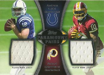 2012 Topps - Paramount Pairs Relics #PAR-LG Andrew Luck / Robert Griffin III Front