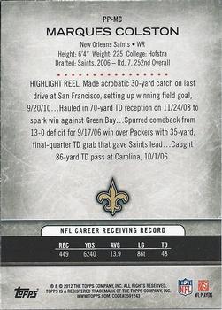 2012 Topps - Prolific Playmakers #PP-MC Marques Colston Back