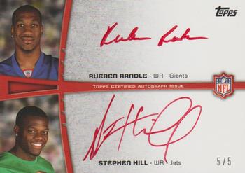 2012 Topps - Rookie Premiere Autographs Dual Red Ink #RPDA-RH Rueben Randle / Stephen Hill Front