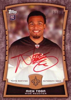 2012 Topps - Rookie Premiere Autographs Red Ink #RPA-NT Nick Toon Front