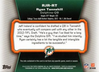 2012 Topps - Rookie Relic Jumbos #RJR-RT Ryan Tannehill Back
