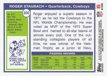 2012 Topps - Rookie Reprint #200 Roger Staubach Back