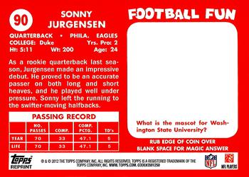 2012 Topps - Rookie Reprint #90 Sonny Jurgensen Back