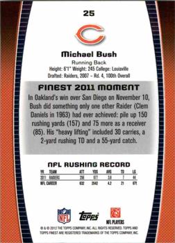 2012 Finest #25 Michael Bush Back