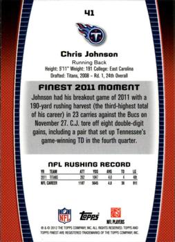 2012 Finest #41 Chris Johnson Back