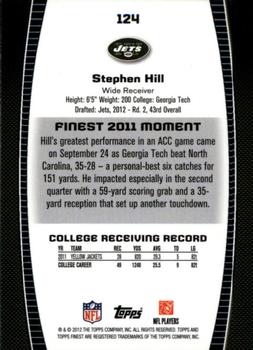 2012 Finest #124 Stephen Hill Back