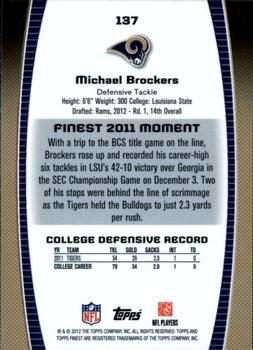 2012 Finest #137 Michael Brockers Back