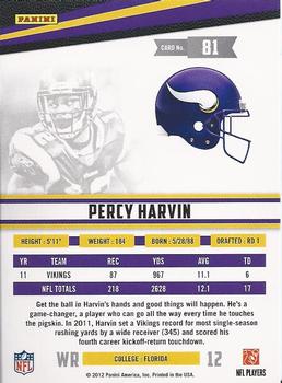 2012 Panini Rookies & Stars #81 Percy Harvin Back
