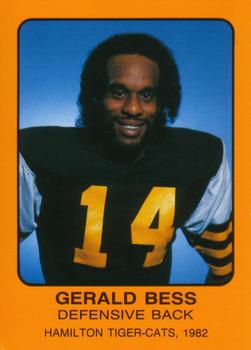 1982 Hamilton Tiger-Cats Safety #NNO Gerald Bess Front