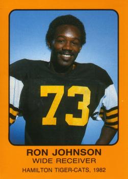 1982 Hamilton Tiger-Cats Safety #NNO Ron Johnson Front