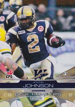 2009 Extreme Sports CFL #92 Jovon Johnson Front
