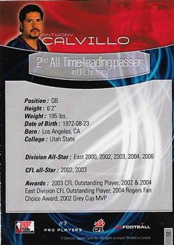 2008 Extreme Sports CFL #1 Anthony Calvillo Back