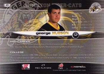 2008 Extreme Sports CFL #43 George Hudson Back