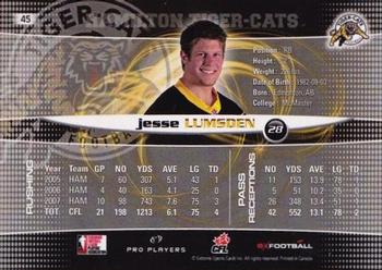 2008 Extreme Sports CFL #45 Jesse Lumsden Back