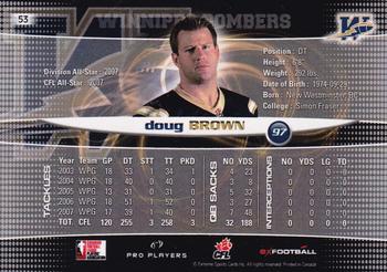 2008 Extreme Sports CFL #53 Doug Brown Back