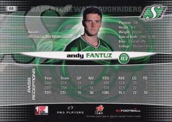2008 Extreme Sports CFL #68 Andy Fantuz Back