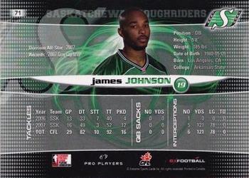 2008 Extreme Sports CFL #71 James Johnson Back