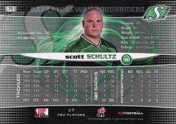 2008 Extreme Sports CFL #75 Scott Schultz Back
