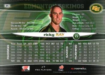 2008 Extreme Sports CFL #85 Ricky Ray Back