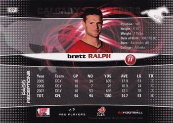 2008 Extreme Sports CFL #97 Brett Ralph Back