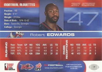 2007 Extreme Sports CFL #7 Robert Edwards Back