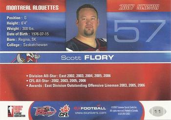 2007 Extreme Sports CFL #11 Scott Flory Back