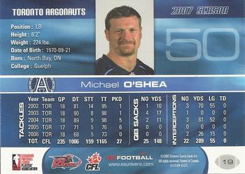 2007 Extreme Sports CFL #19 Mike O'Shea Back