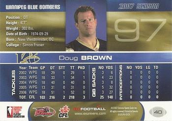 2007 Extreme Sports CFL #40 Doug Brown Back