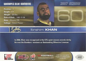 2007 Extreme Sports CFL #42 Ibrahim Khan Back