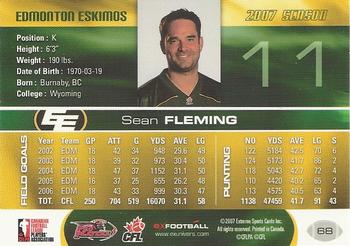 2007 Extreme Sports CFL #68 Sean Fleming Back
