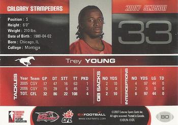 2007 Extreme Sports CFL #80 Trey Young Back
