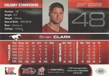 2007 Extreme Sports CFL #82 Brian Clark Back