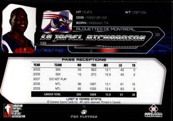 2010 Extreme Sports CFL #16 Jamel Richardson Back
