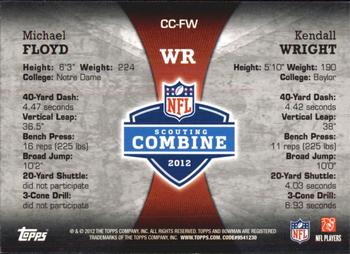 2012 Bowman - Combine Competition #CC-FW Michael Floyd / Kendall Wright Back