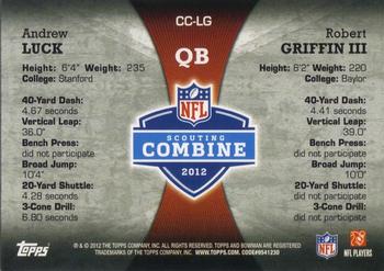 2012 Bowman - Combine Competition #CC-LG Andrew Luck / Robert Griffin III Back