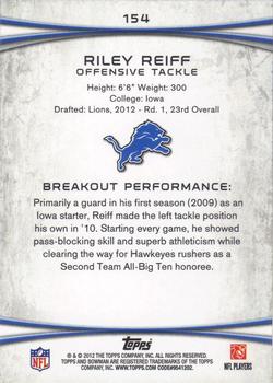 2012 Bowman - Gold #154 Riley Reiff Back