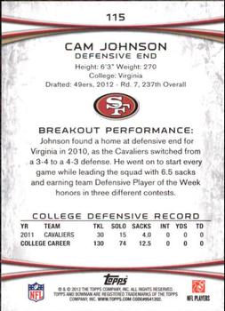 2012 Bowman - Gold #115 Cam Johnson Back