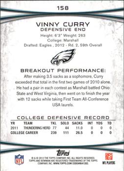 2012 Bowman - Gold #158 Vinny Curry Back