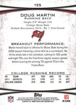 2012 Bowman - Green #155 Doug Martin Back