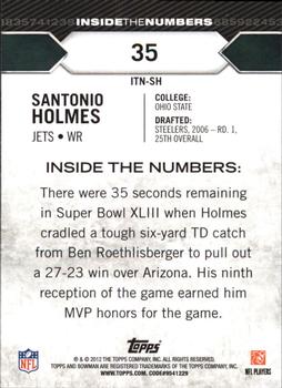 2012 Bowman - Inside the Numbers #ITN-SH Santonio Holmes Back