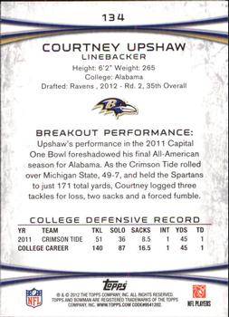 2012 Bowman - Purple #134 Courtney Upshaw Back