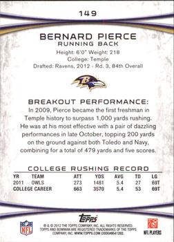 2012 Bowman - Purple #149 Bernard Pierce Back