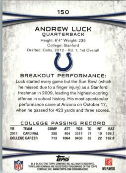 2012 Bowman - Purple #150 Andrew Luck Back