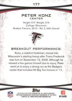2012 Bowman - Silver #177 Peter Konz Back