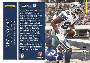 2012 Panini Elite - Down and Distance Jerseys #15 Dez Bryant Back