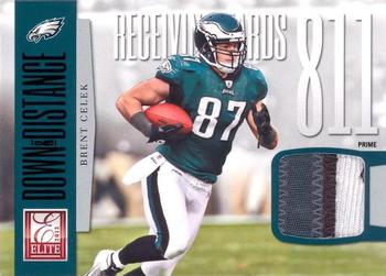 2012 Panini Elite - Down and Distance Jerseys Prime #9 Brent Celek Front
