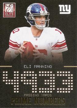 2012 Panini Elite - Prime Numbers Gold #13 Eli Manning Front